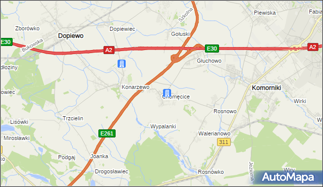 mapa Chomęcice, Chomęcice na mapie Targeo