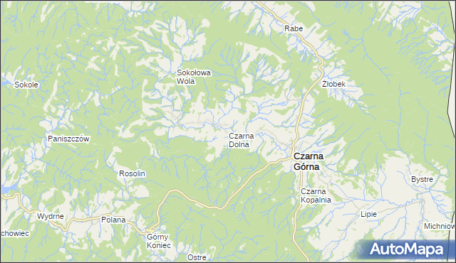 mapa Czarna Dolna, Czarna Dolna na mapie Targeo