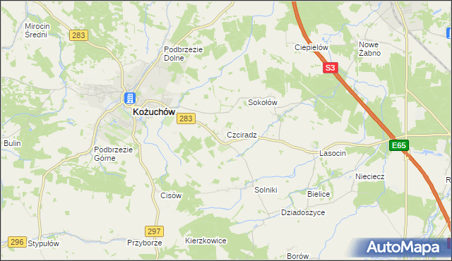 mapa Czciradz, Czciradz na mapie Targeo