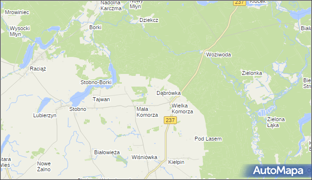 mapa Dąbrówka gmina Tuchola, Dąbrówka gmina Tuchola na mapie Targeo