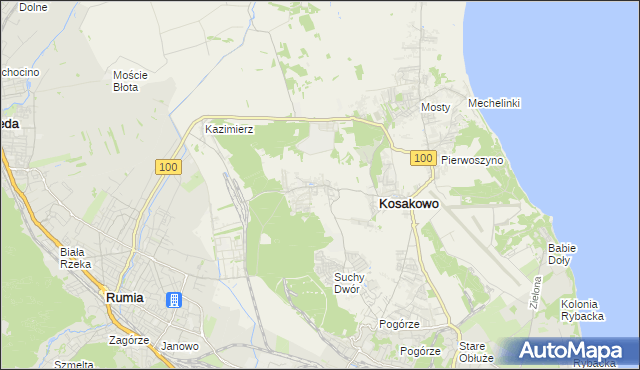 mapa Dębogórze, Dębogórze na mapie Targeo