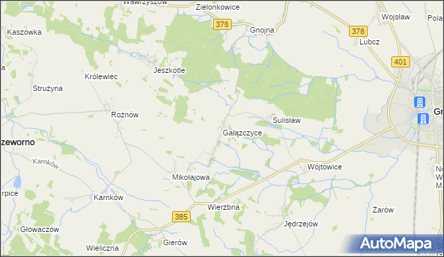 mapa Gałązczyce, Gałązczyce na mapie Targeo