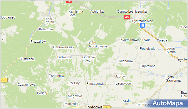 mapa Gorzków Stary, Gorzków Stary na mapie Targeo