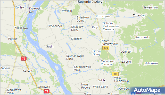 mapa Goźlin Mały, Goźlin Mały na mapie Targeo