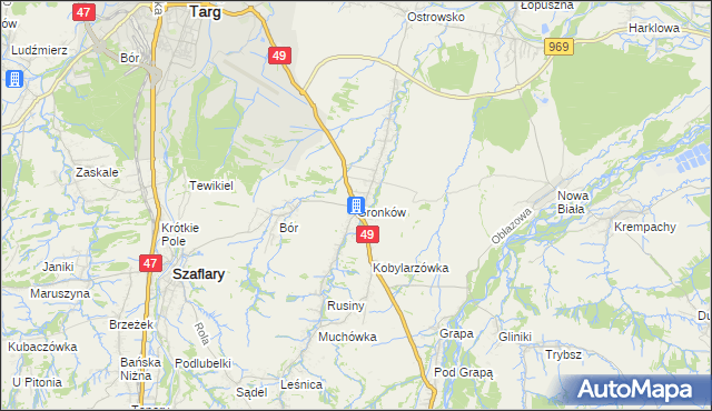 mapa Gronków, Gronków na mapie Targeo