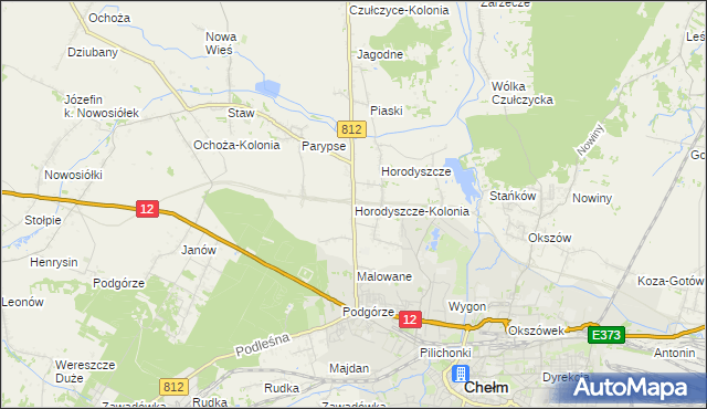 mapa Horodyszcze-Kolonia, Horodyszcze-Kolonia na mapie Targeo