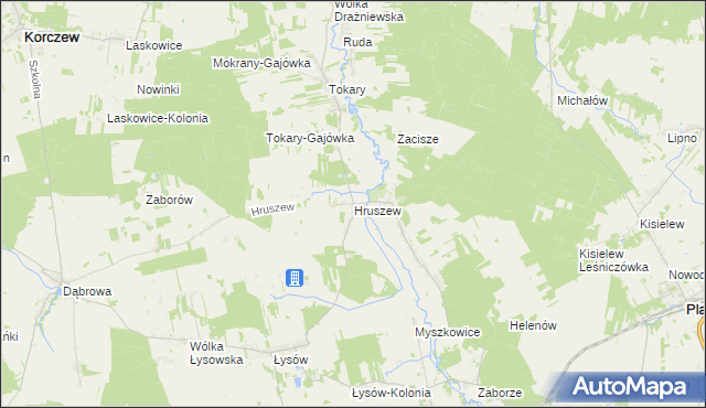 mapa Hruszew, Hruszew na mapie Targeo