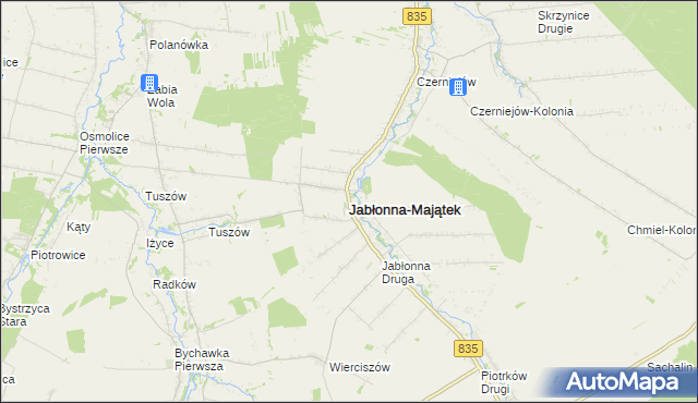 mapa Jabłonna-Majątek, Jabłonna-Majątek na mapie Targeo