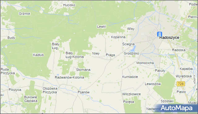 mapa Jakimowice-Kolonia, Jakimowice-Kolonia na mapie Targeo