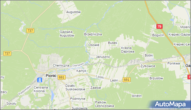 mapa Januszno, Januszno na mapie Targeo