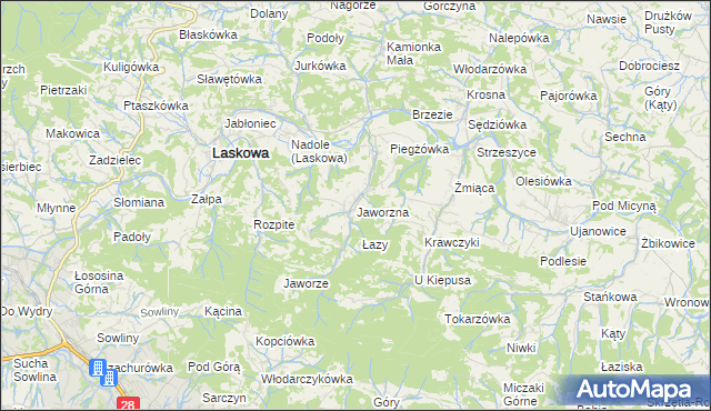 mapa Jaworzna, Jaworzna na mapie Targeo