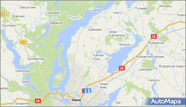 mapa Kamień Duży gmina Iława, Kamień Duży gmina Iława na mapie Targeo