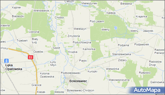 mapa Kamionka gmina Bolesławiec, Kamionka gmina Bolesławiec na mapie Targeo