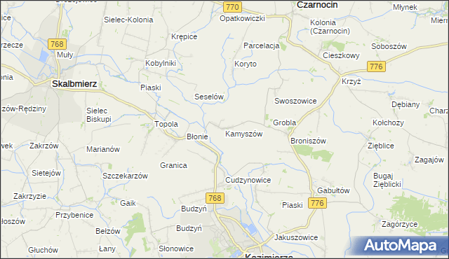 mapa Kamyszów, Kamyszów na mapie Targeo