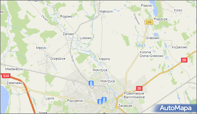 mapa Klępino, Klępino na mapie Targeo