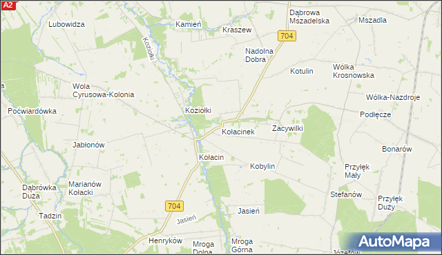 mapa Kołacinek, Kołacinek na mapie Targeo