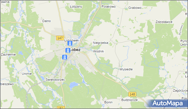 mapa Kołdrąb gmina Łobez, Kołdrąb gmina Łobez na mapie Targeo