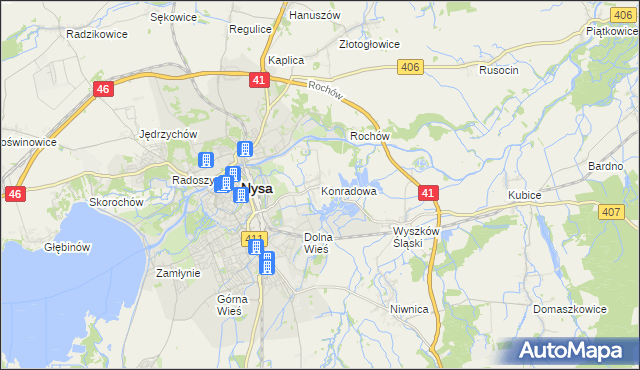 mapa Konradowa, Konradowa na mapie Targeo