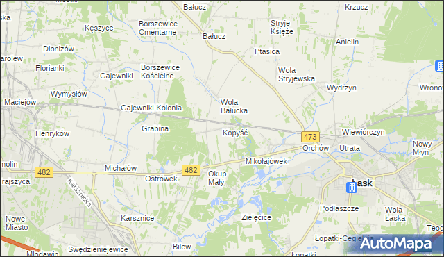 mapa Kopyść, Kopyść na mapie Targeo