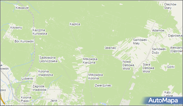 mapa Kurzacze gmina Kunów, Kurzacze gmina Kunów na mapie Targeo