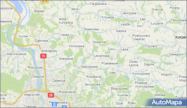 mapa Librantowa, Librantowa na mapie Targeo