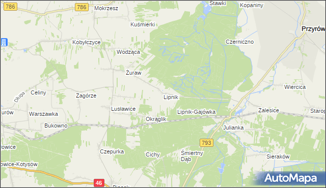 mapa Lipnik gmina Janów, Lipnik gmina Janów na mapie Targeo