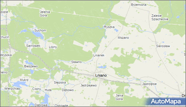 mapa Lnianek, Lnianek na mapie Targeo