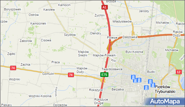 mapa Majków-Folwark, Majków-Folwark na mapie Targeo
