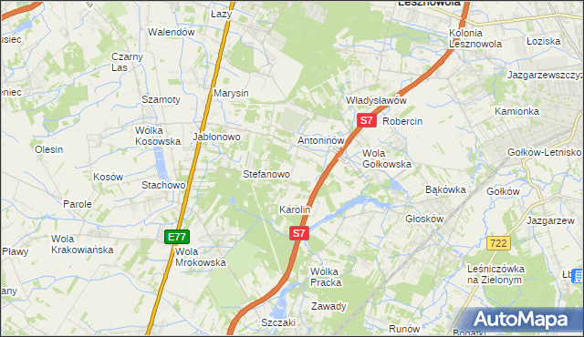 mapa Mieszkowo gmina Piaseczno, Mieszkowo gmina Piaseczno na mapie Targeo