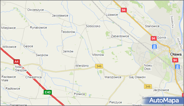 mapa Miłonów, Miłonów na mapie Targeo