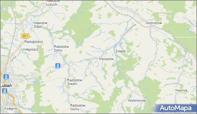 mapa Mściszów, Mściszów na mapie Targeo