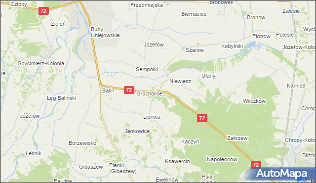 mapa Niewiesz-Kolonia, Niewiesz-Kolonia na mapie Targeo