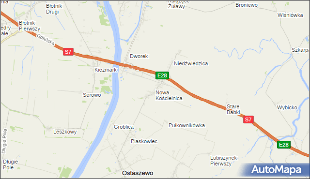 mapa Nowa Kościelnica, Nowa Kościelnica na mapie Targeo