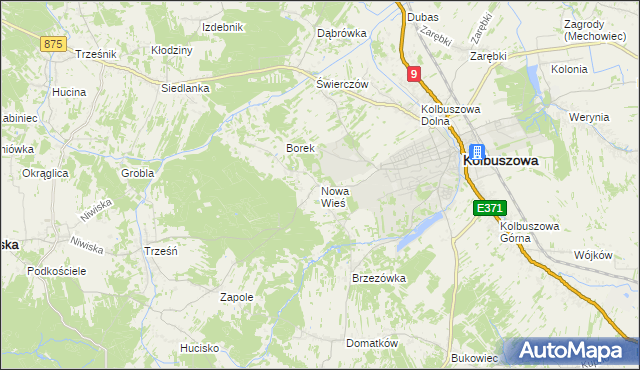 mapa Nowa Wieś gmina Kolbuszowa, Nowa Wieś gmina Kolbuszowa na mapie Targeo