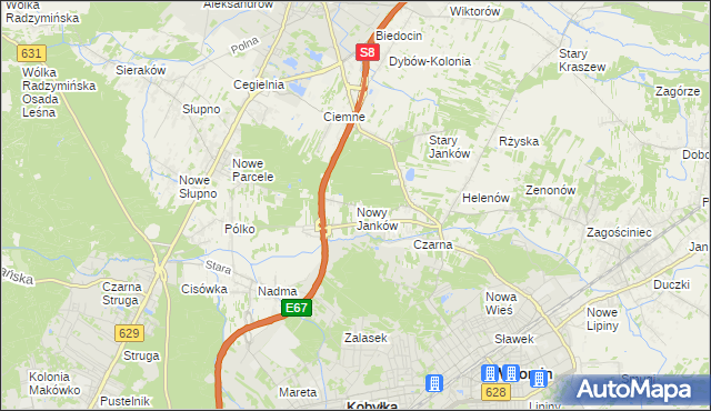 mapa Nowy Janków, Nowy Janków na mapie Targeo