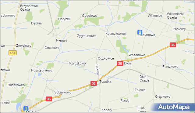 mapa Oczkowice, Oczkowice na mapie Targeo