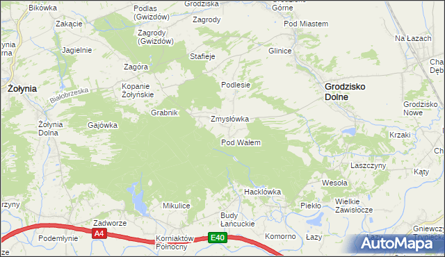 mapa Opaleniska, Opaleniska na mapie Targeo