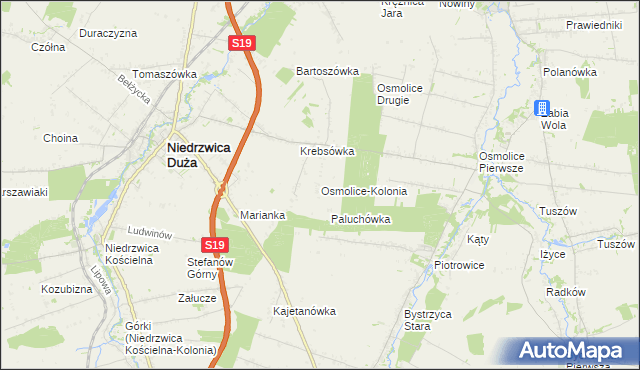 mapa Osmolice-Kolonia, Osmolice-Kolonia na mapie Targeo