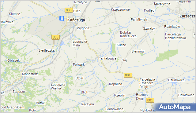 mapa Pantalowice, Pantalowice na mapie Targeo