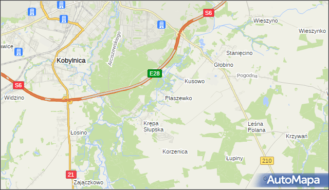 mapa Płaszewko, Płaszewko na mapie Targeo