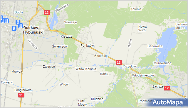 mapa Podkałek, Podkałek na mapie Targeo