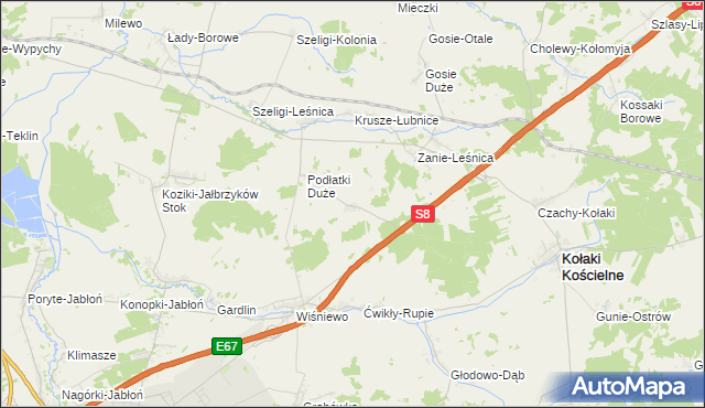 mapa Podłatki Małe, Podłatki Małe na mapie Targeo