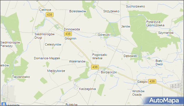 mapa Pogorzałki Wielkie, Pogorzałki Wielkie na mapie Targeo