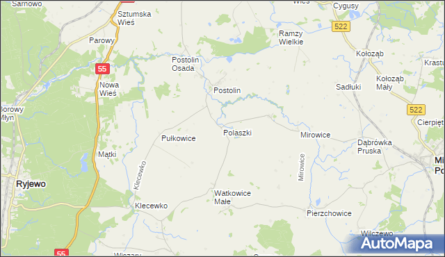 mapa Polaszki, Polaszki na mapie Targeo