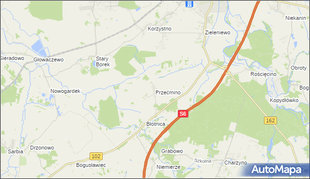 mapa Przećmino, Przećmino na mapie Targeo