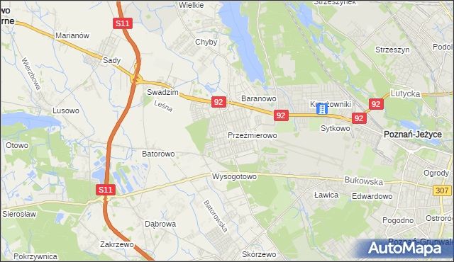 mapa Przeźmierowo, Przeźmierowo na mapie Targeo