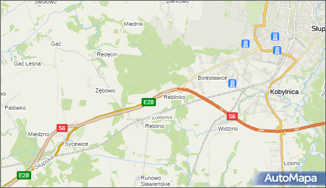 mapa Reblinko, Reblinko na mapie Targeo