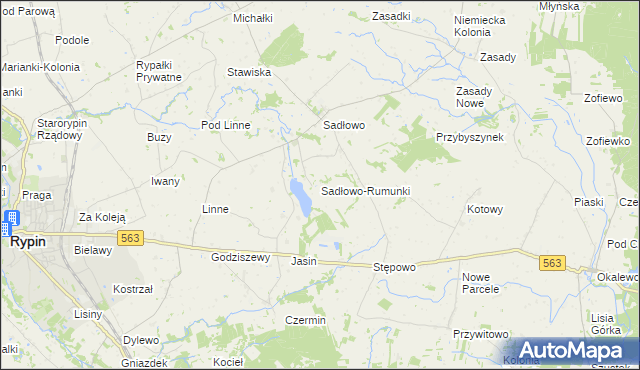 mapa Sadłowo-Rumunki, Sadłowo-Rumunki na mapie Targeo