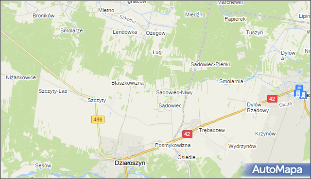 mapa Sadowiec-Niwy, Sadowiec-Niwy na mapie Targeo