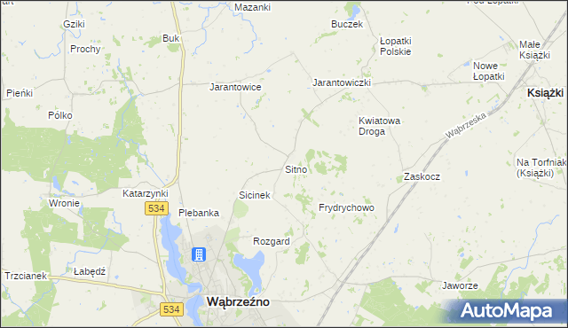 mapa Sitno gmina Ryńsk, Sitno gmina Ryńsk na mapie Targeo